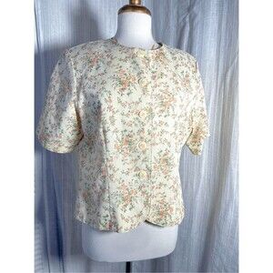 Alfred Dunner Blazer Size 16 Vintage 80's English Garden Soft Feminine Jacket